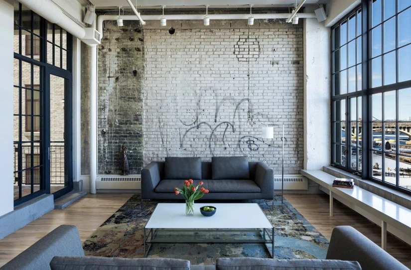 фасад дома в стиле лофт