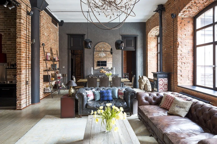 просторная квартира в стиле лофт