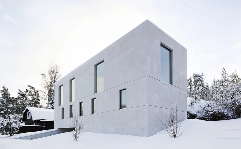 минималистичный дом из газобетона