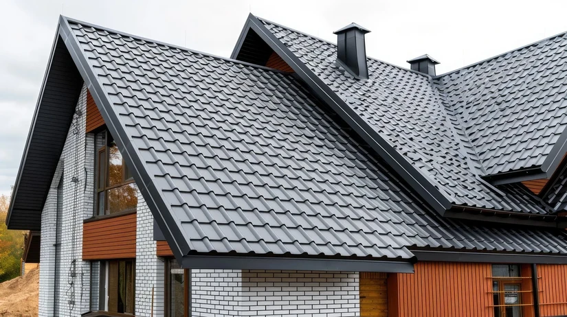 загородный дом с крышей из металлочерепицы
