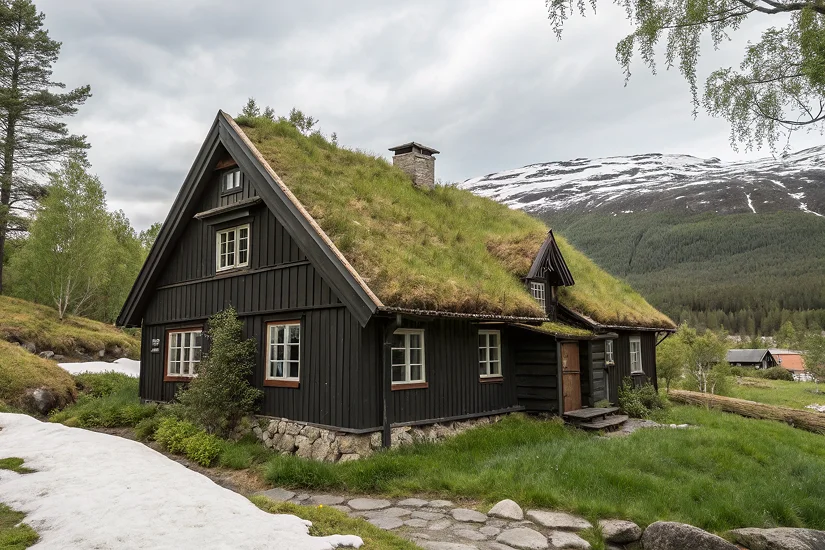 крутая крыша дома